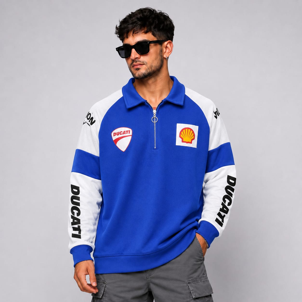 Men's korean Collar printed premium old money Zipper Full sleeve tshirts@249 (Fabric Reference – Please Read Description)