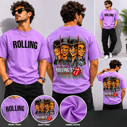 Round neck Front and back print drop shoulder Tshirt 1 pc @199 and 3 pcs @ 499