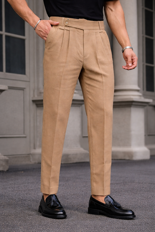 Mfw lenin Gurkha polo fit pants buy @450 rs only(Sand Beige Lenin polo fit )