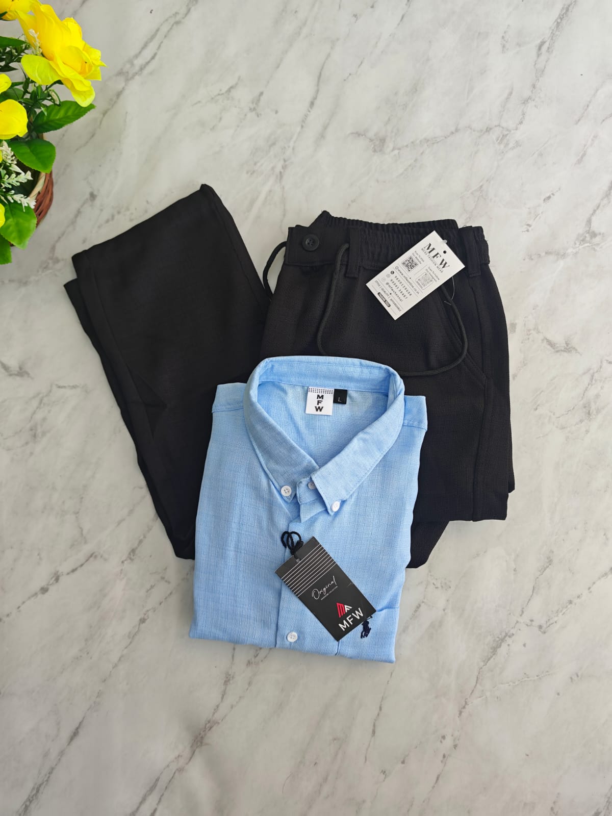 2 in 1 Combo MFW Lenin shirts + lenin relax fit pant buy @550 rs only