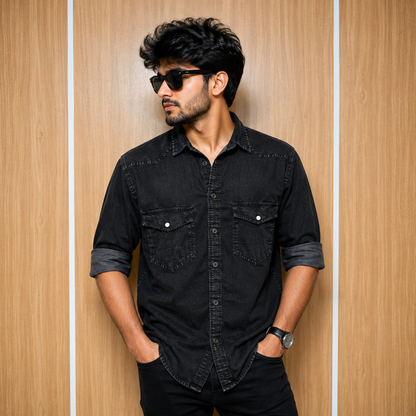 Men's Full sleeve Double pocket Denim Shirts single pcs @350 and Buy 3 pc combo @999