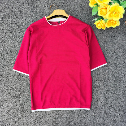 Round neck droup shoulder Tshirt 1 pc @199 and 3 pcs @ 499