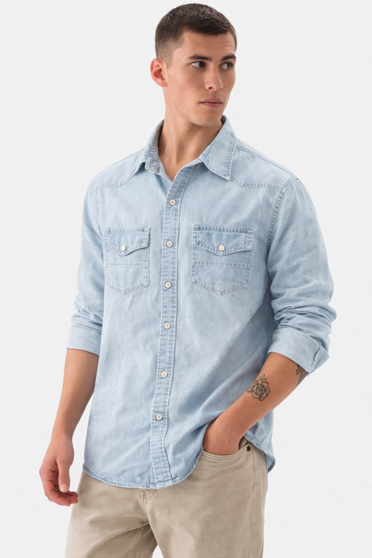 Mfw  Double pocket Denim Shirts single pcs @350 and Buy 3 pc combo @999