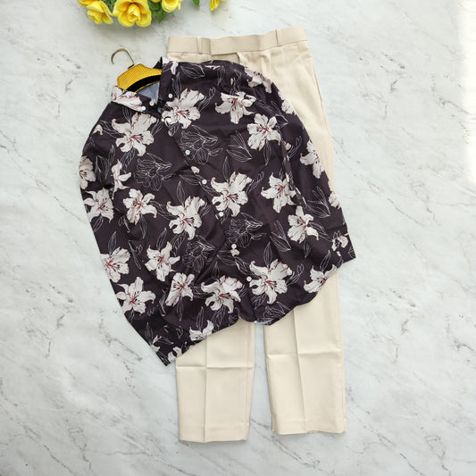 2 in 1 combo viscose printed shirts +  pants combo buy @600 rs only