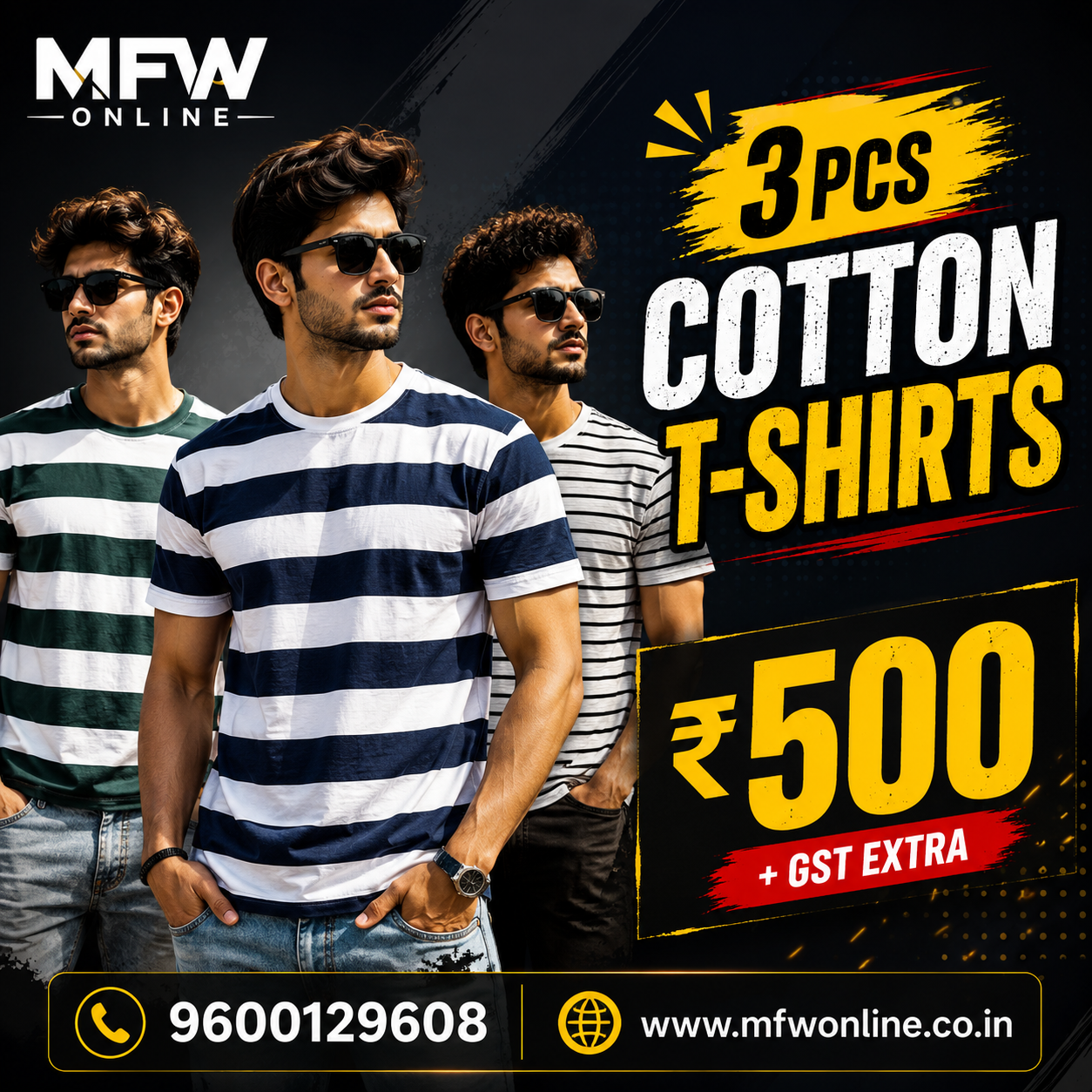 3 in 1 combo buy 3 pcs Random design Half sleeve cotton tshirt buy @500 only (Read Description before ordering)