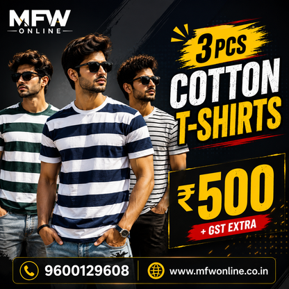 3 in 1 combo buy 3 pcs Random design Half sleeve cotton tshirt buy @500 only (Read Description before ordering)