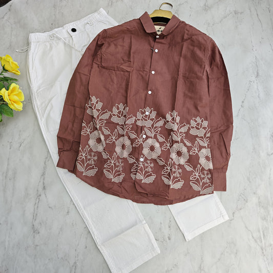 2 in 1 combo Lenin Bottom printed shirts+ Lenin relax fit pants buy @600 rs only