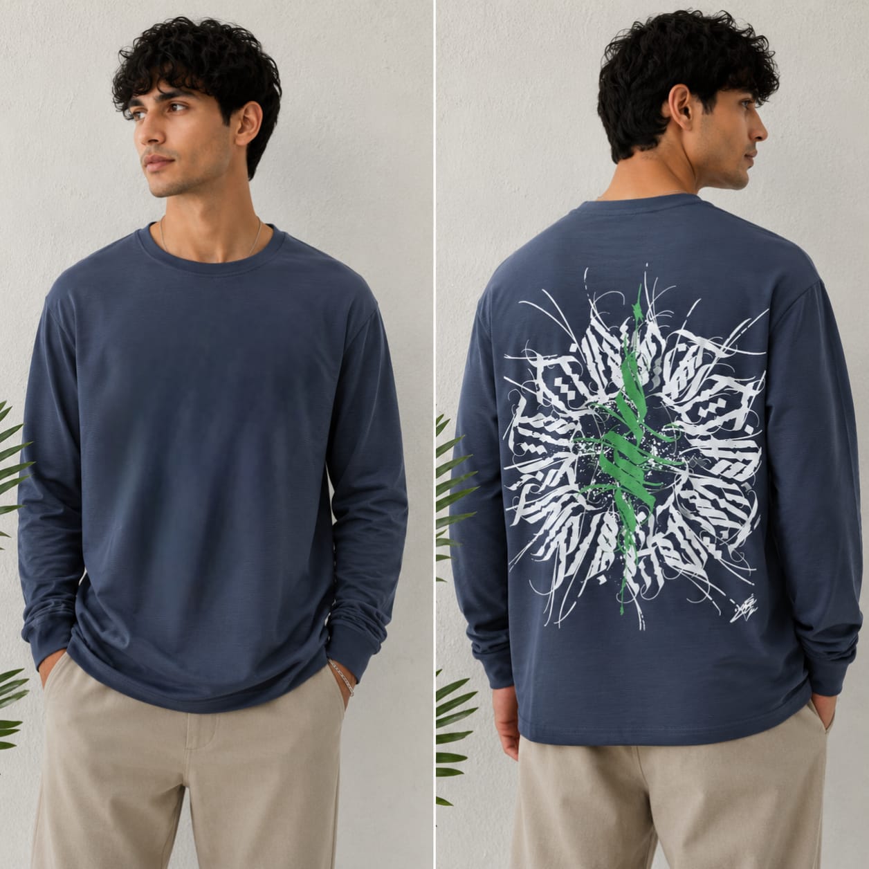 Mfw Full sleeve Front and back printed Tshirt 1 pc @199 and 3 pcs @ 499  (Grey)