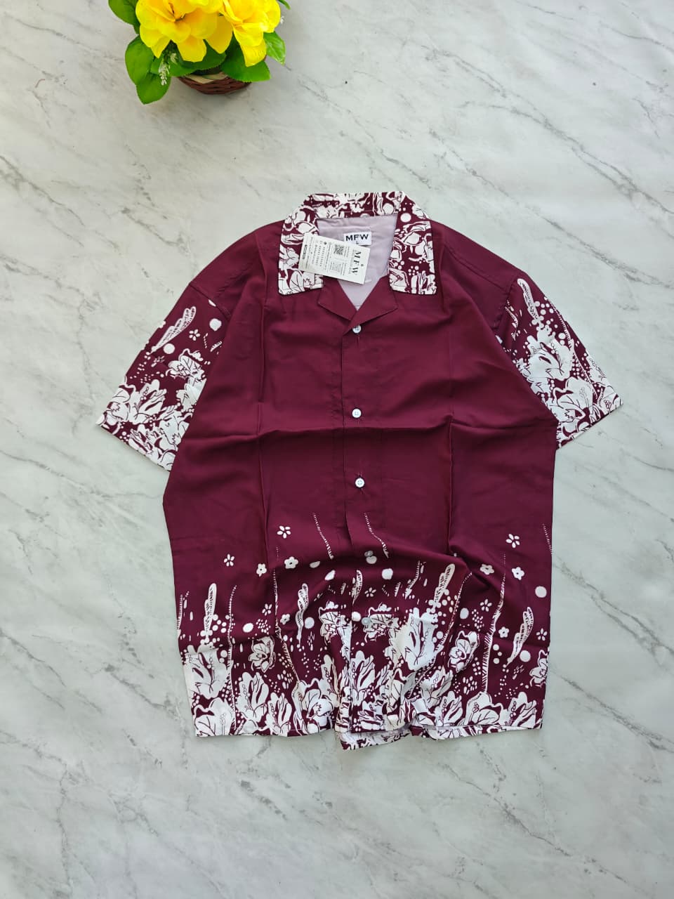 MFW Cuban Collar Border print half sleeve viscous shirts buy @250rs only