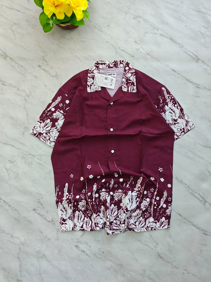 MFW Cuban Collar Border print half sleeve viscous shirts buy @250rs only
