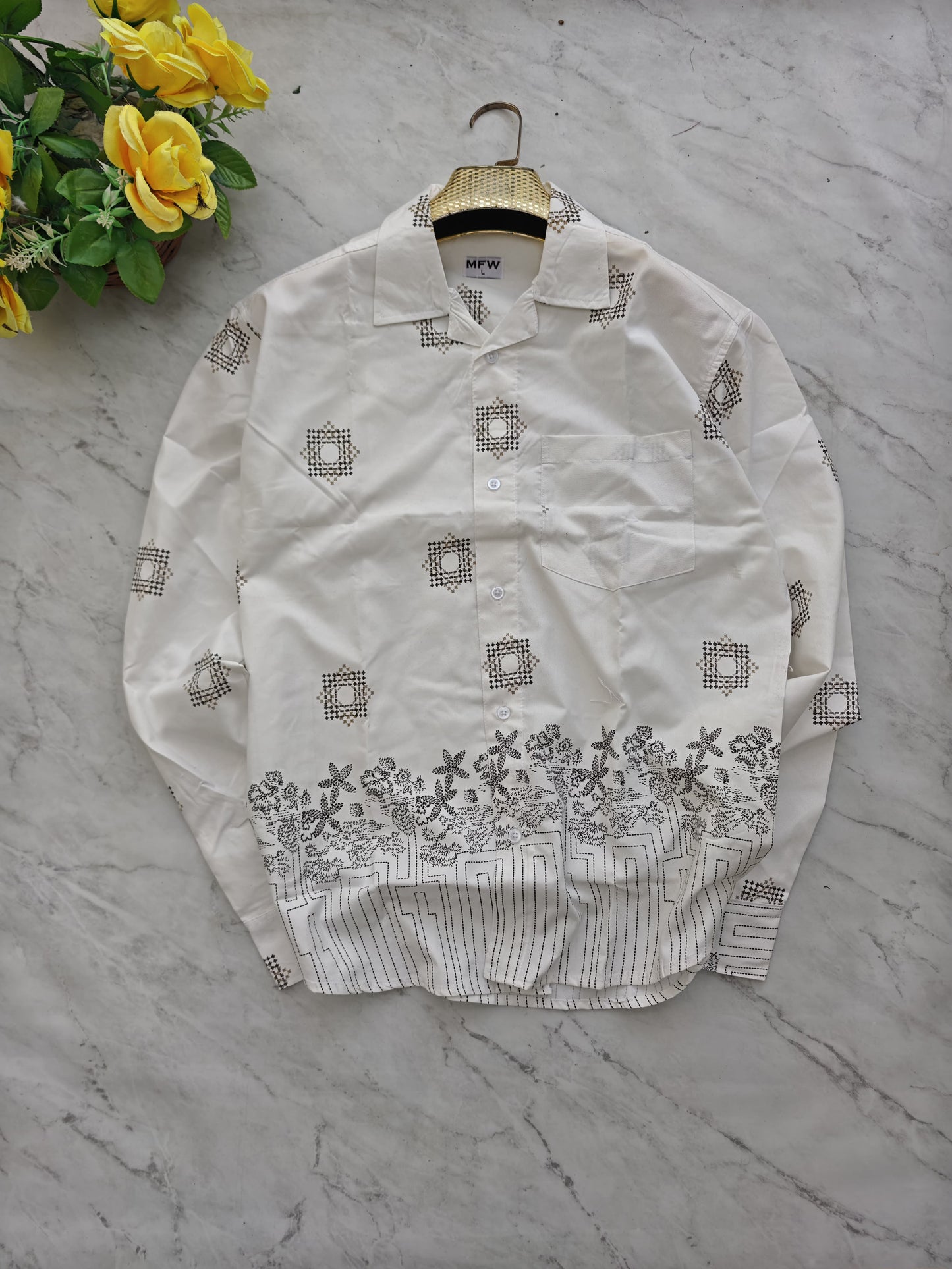 MFW Cuban Collar Border print shirts Single pcs @299 and Buy 4 pcs combo @999