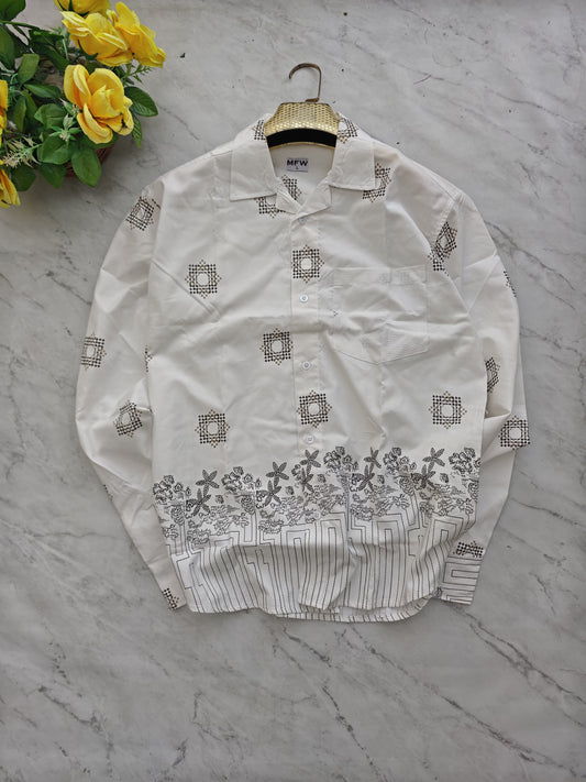 MFW Cuban Collar Border print shirts Single pcs @299 and Buy 4 pcs combo @999
