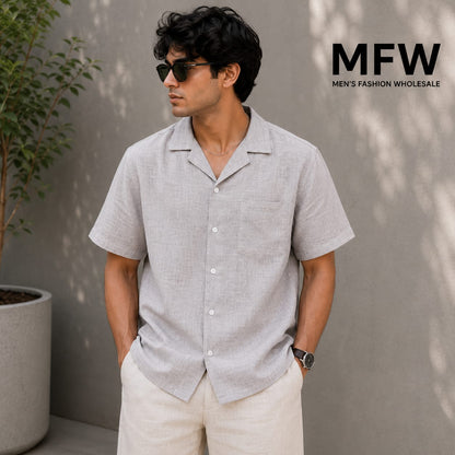 MFW  Lenin Cuban collar shirts buy 3 pcs @499 and 1 pcs @199 (grey)