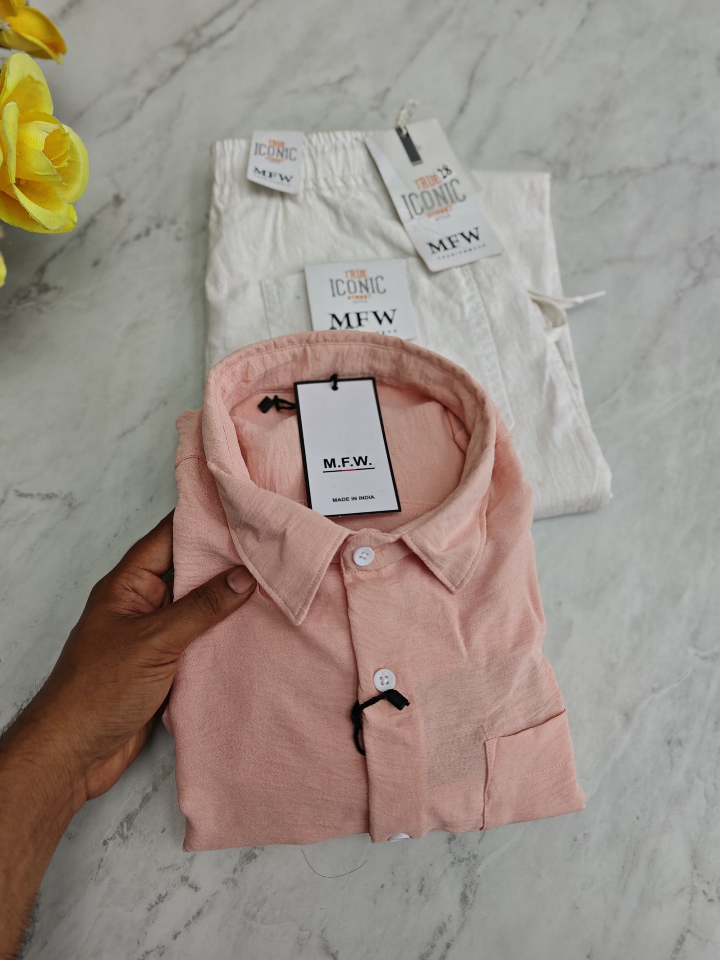 2 in 1 combo Crush plain Lenin shirts + lenin relax fit pants combo buy @600 rs only