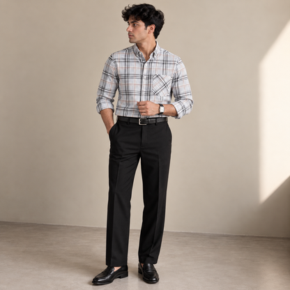 2 in 1 Combo oxford checked shirts + peanut fabric polo fit pant buy @550 rs only