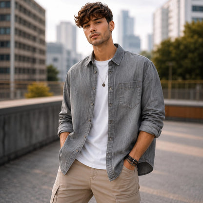 Men's Full sleeve singe pocket Denim Shirts single pcs @350 and Buy 3 pc combo @999