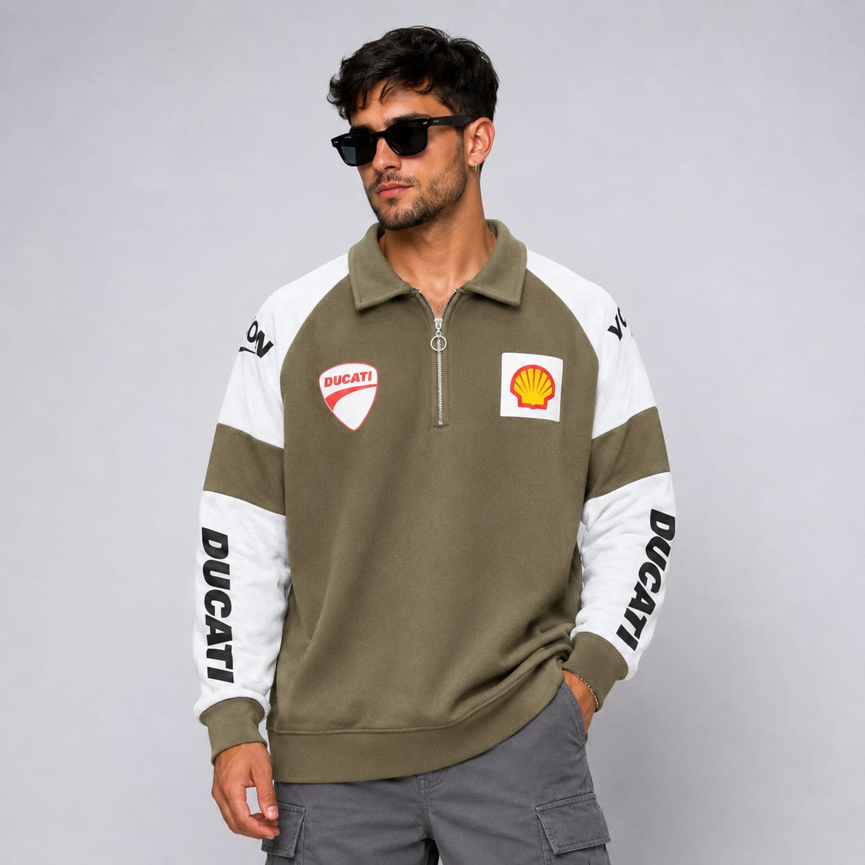 Men's korean Collar printed premium old money Zipper Full sleeve tshirts@249 (Fabric Reference – Please Read Description)