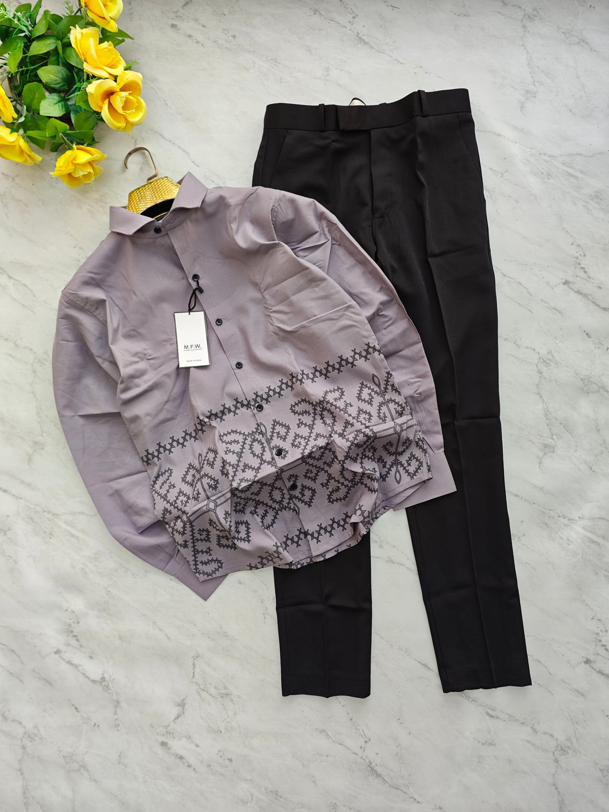 2 in 1 Combo MFW bottom printed shirts + Twill fabric polo fit pants buy @600 rs only