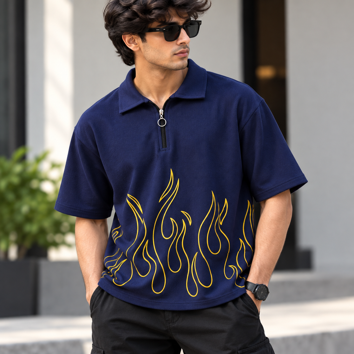 Mfw Drop shoulder zipper Tshirt 1 pc @199 and 3 pcs @ 499