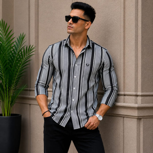 Mfw full sleeve laffer cotton shirts buy @200 rs only(Black)