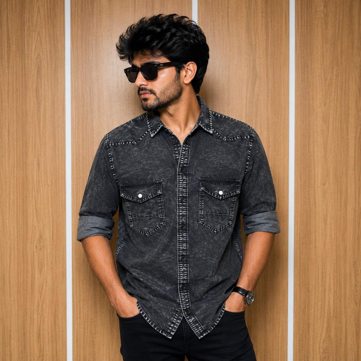 Men's Full sleeve Double pocket Denim Shirts single pcs @350 and Buy 3 pc combo @999