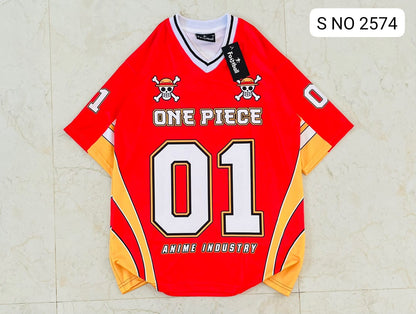 V-Neck Rib type anime printed jersey tshirts buy@250 rs only