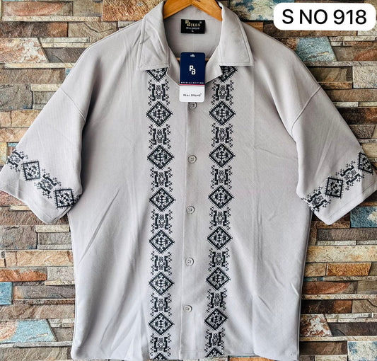 Cuban Collar Oversize Drop Shoulder Polo Designer Shirts buy @249