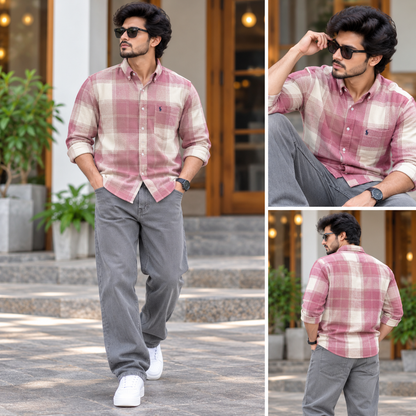 2 in 1 Combo MFW viral checked shirts + mom fit jeans pant buy @600 rs only