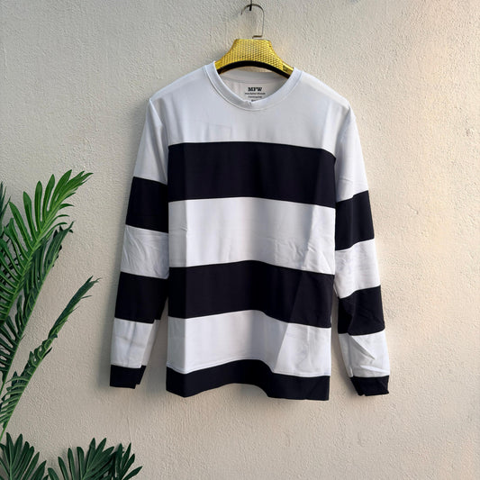 Round neck Full sleeve Tshirt 1 pc @199 and 3 pcs @ 499(White  with black)