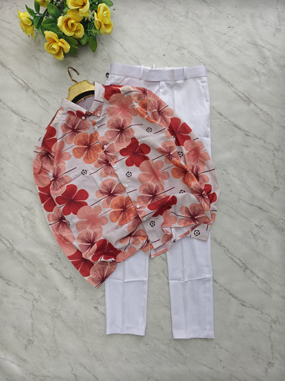 2 in 1 combo MFW viscose printed shirts + Twill fabric polo fit pant buy @600 rs only