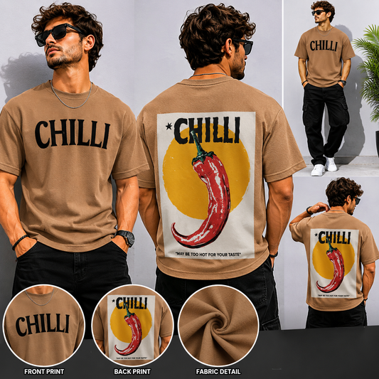 Round neck Front and back print drop shoulder Tshirt 1 pc @199 and 3 pcs @ 499