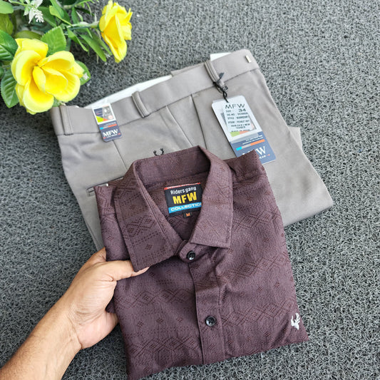 2 in 1 combo MFW popcorn shirts+ Penut fabric polofit pants combo buy @550 rs only