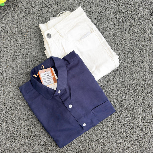 2 in 1 Combo Big size plain formal shirts + Mom fit jeans @600