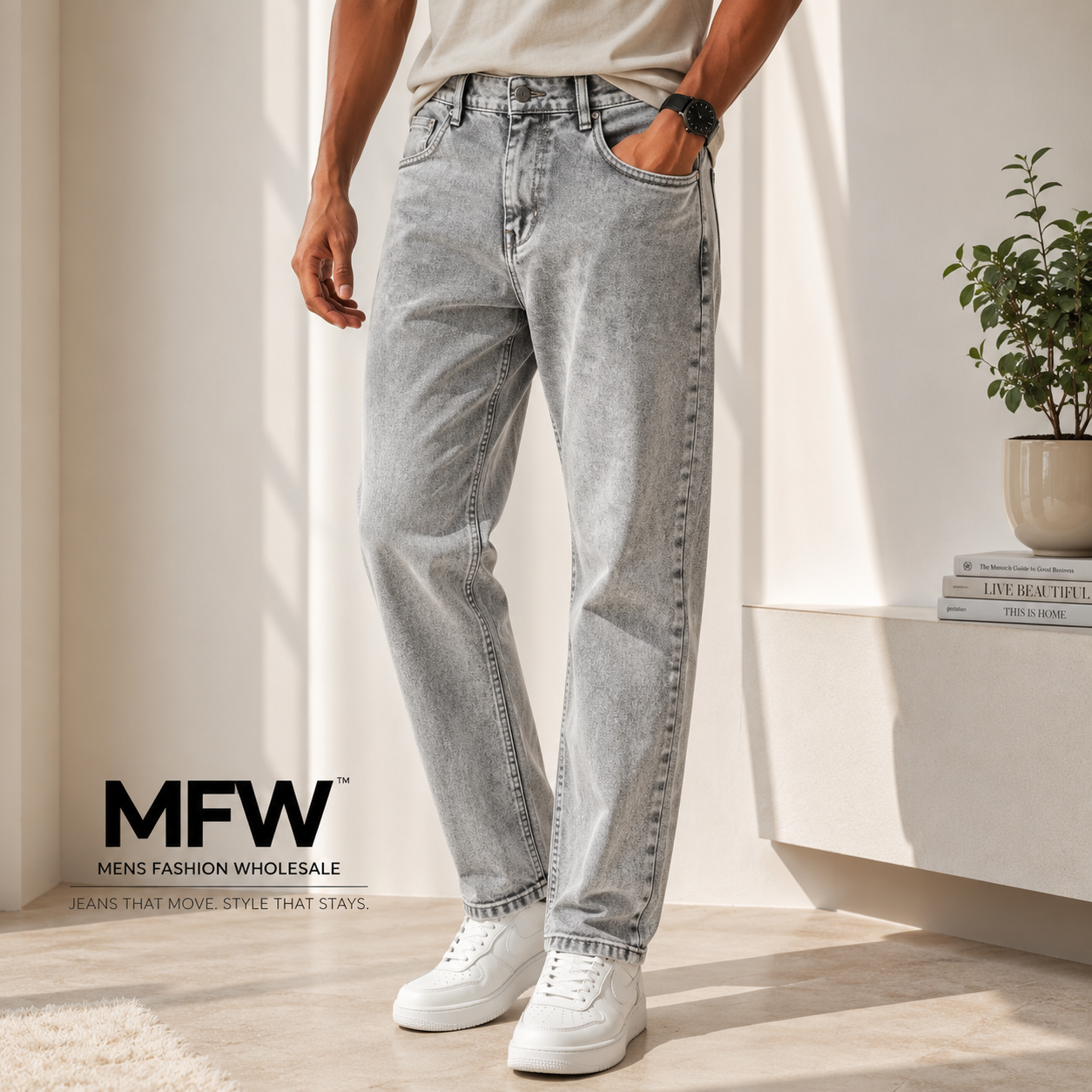 MFW plain mom fit jeans pant single pcs @350 and Buy 3 pc combo @999[Grey]