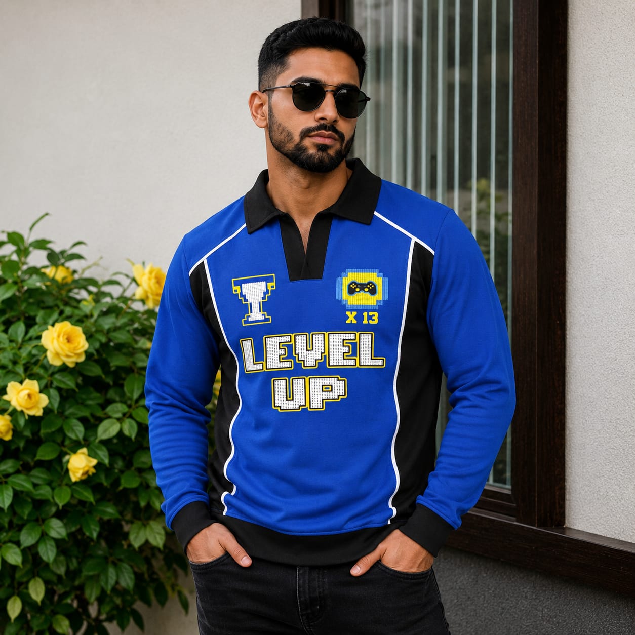 Men's korean Collar printed premium old money Zipper Full sleeve tshirts@249 (Fabric Reference – Please Read Description)