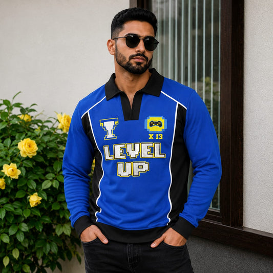 Men's korean Collar printed premium old money Zipper Full sleeve tshirts@249 (Fabric Reference – Please Read Description)