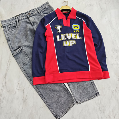 2 in 1 combo full sleeve Korean zipper tshirt + 6 pocket mom fit jeans combo buy @600 rs only