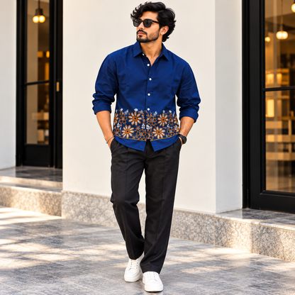2 in 1 combo MFW lachka bottom embroidery shirts + lenin Gurkha polo fit pant buy @700 rs only