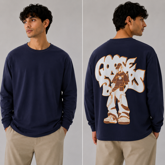 Mfw Full sleeve back printed Tshirt 1 pc @199 and 3 pcs @ 499 (NAVY BLUE)