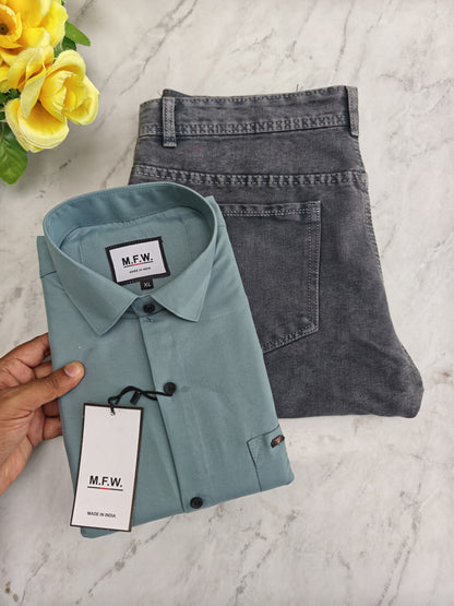 2 in 1 combo MFW plain shirts + mom fit pant buy @600 rs only