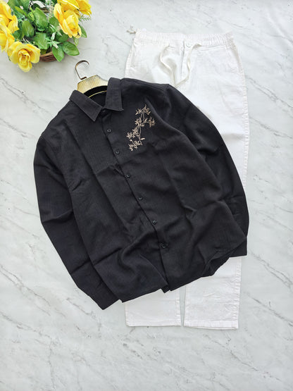 2 in 1 combo Lenin embroidery Work shirts + Lenin relax fit pant buy@600 rs only