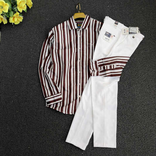 2 in 1 combo MFW stripes shirts + mfw penut polo fit pants buy @500 rs only