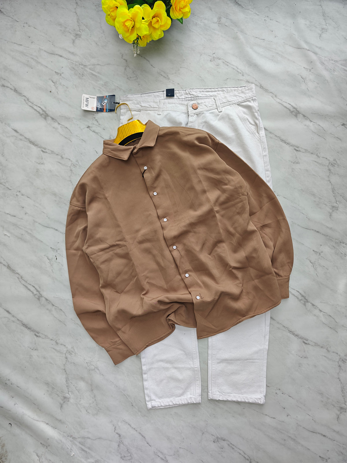 2 in 1 combo MFW Back printed shirts + mom fit jeans pant buy @600 rs only