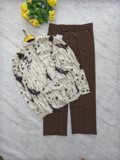 2 in 1 combo viscose shirts+ korean baggy pants combo buy @600 rs