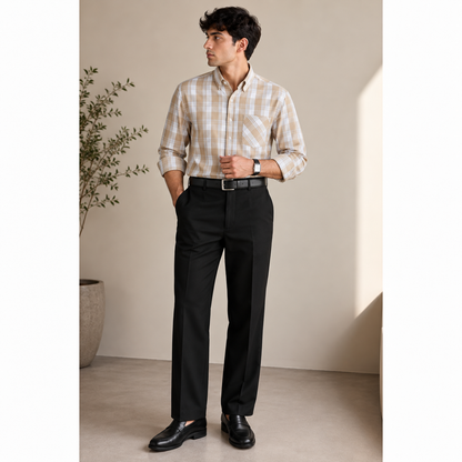 2 in 1 Combo oxford checked shirts + peanut fabric polo fit pant buy @550 rs only
