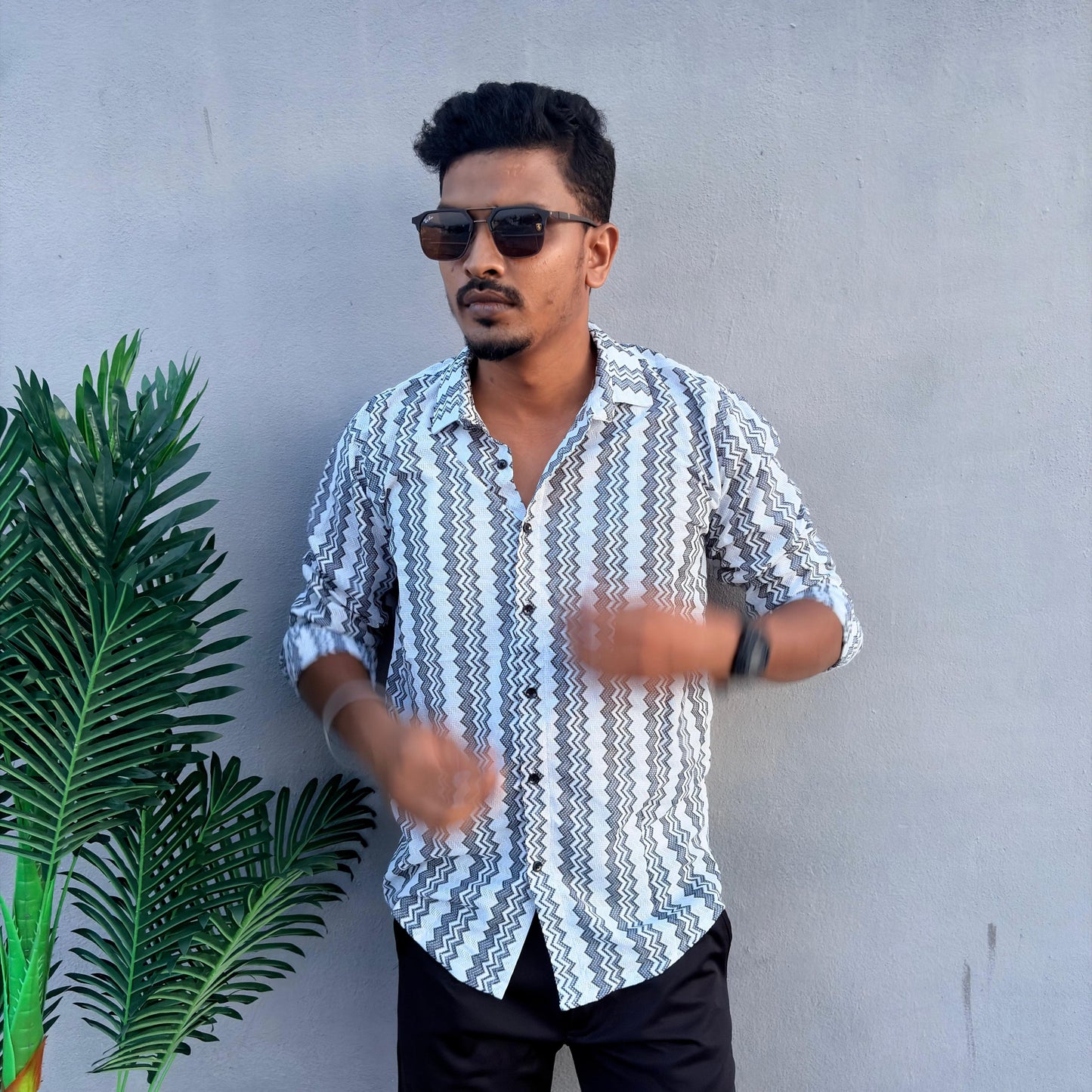 Men's Full Hand Zig zag Crochet striped shirt single pcs @299 and Buy 4 pcs combo @999