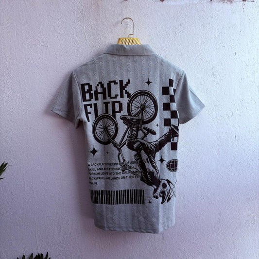 Men's korean Collar old money back printed Zipper Half sleeve Tshirt 1 pc @199 and 3 pcs @ 499