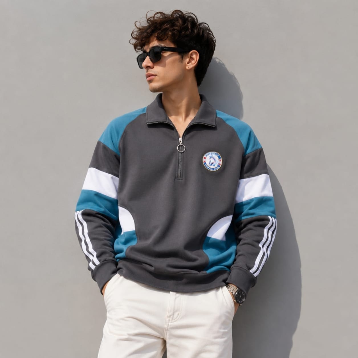 Men's korean Collar printed premium old money Zipper Full sleeve tshirts@249 (Fabric Reference – Please Read Description)