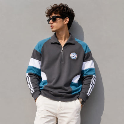 Men's korean Collar printed premium old money Zipper Full sleeve tshirts@249 (Fabric Reference – Please Read Description)