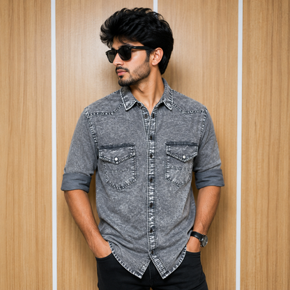 Men's Full sleeve Double pocket Denim Shirts single pcs @350 and Buy 3 pc combo @999